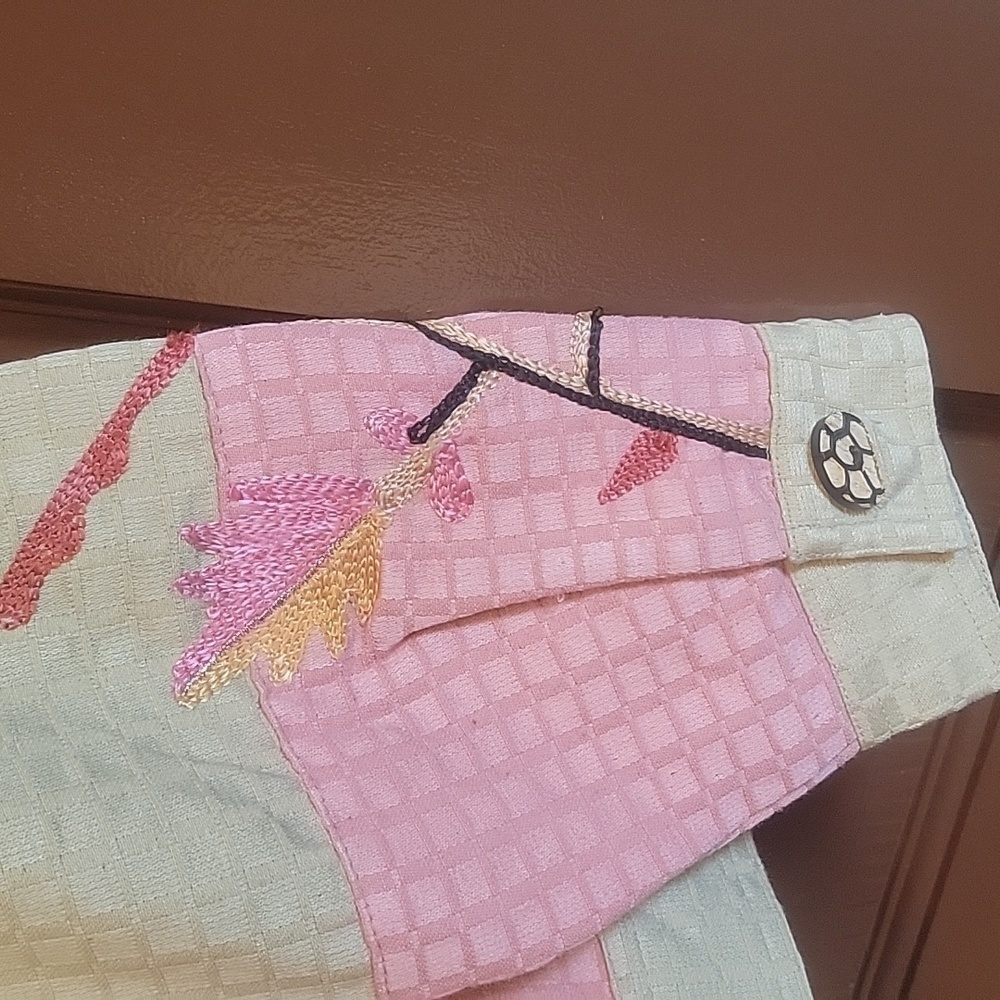 Alex Kim-Pink,bge,green jkt. with embroidered flowers and patchwork. Size M. NWT - Picture 10 of 12